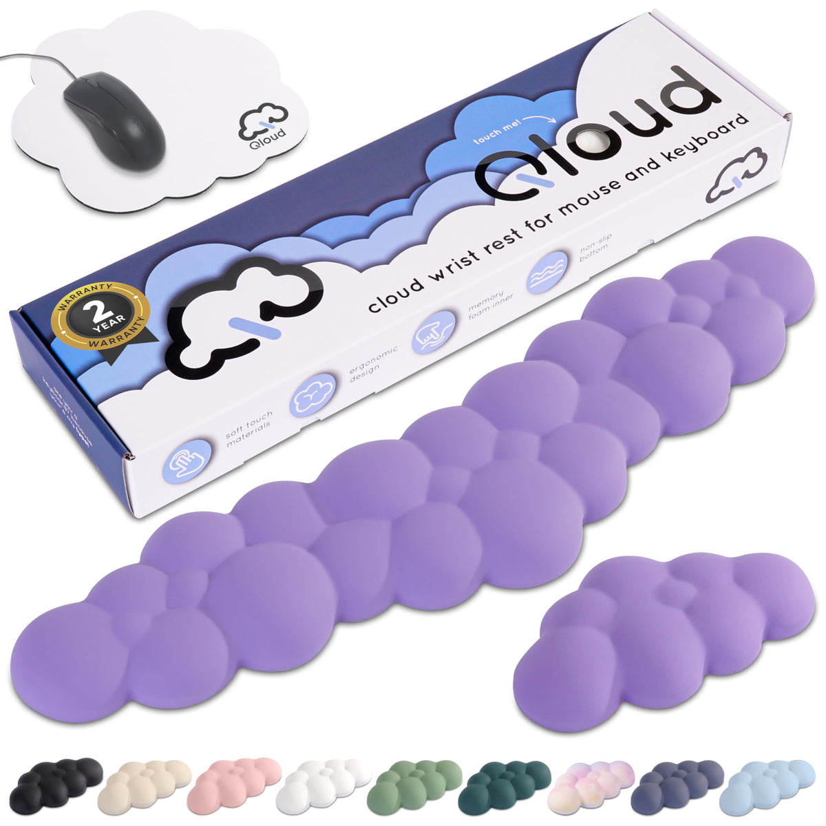 Purple Cloud Keyboard Wrist Rest – Create-ables Qloud Purple Wrist Rest for Computer Keyboard and