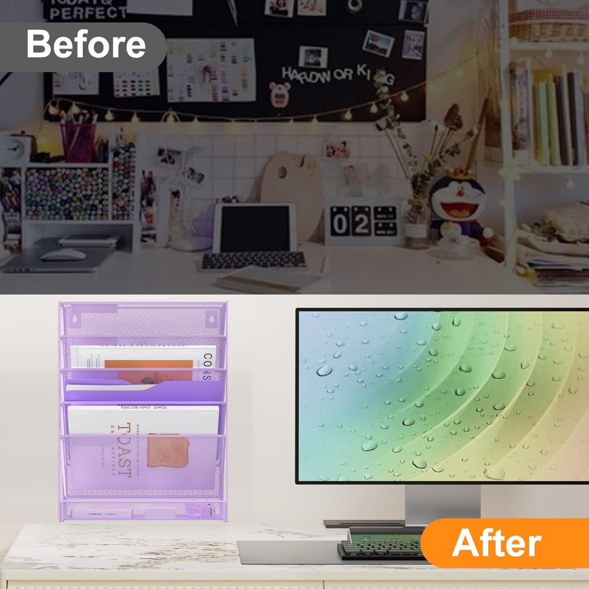 Kuntine.B Wall File Organizer Office Hanging Magazine Holder Wall File Organizer for Office Home