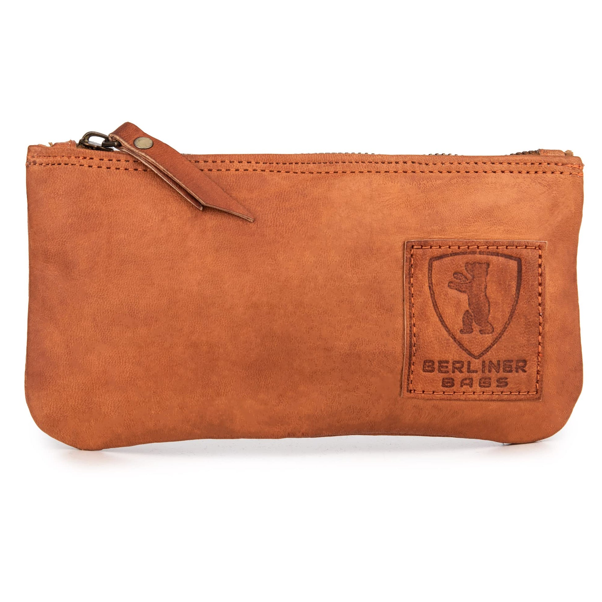 BERLINER BAGS Vintage Leather Pencil Case, Pen Pouch for Work and University or for Tobacco, for