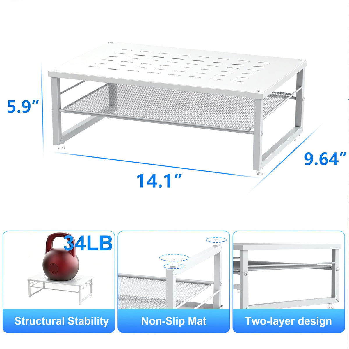gianotter 2-Tier Metal Monitor Stand Riser