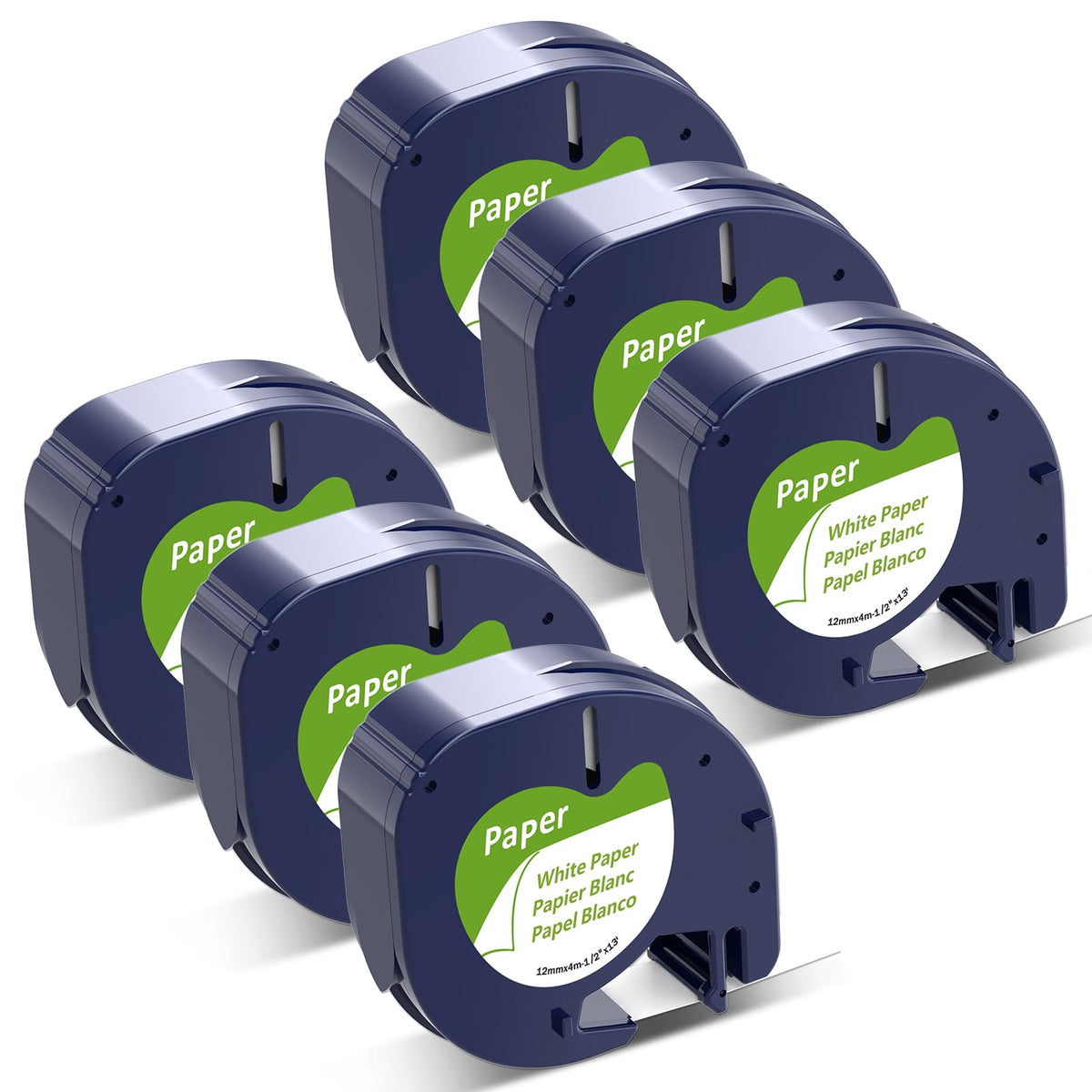 6-Pack 91330 Compatible with Dymo LetraTag Label Tape Refills