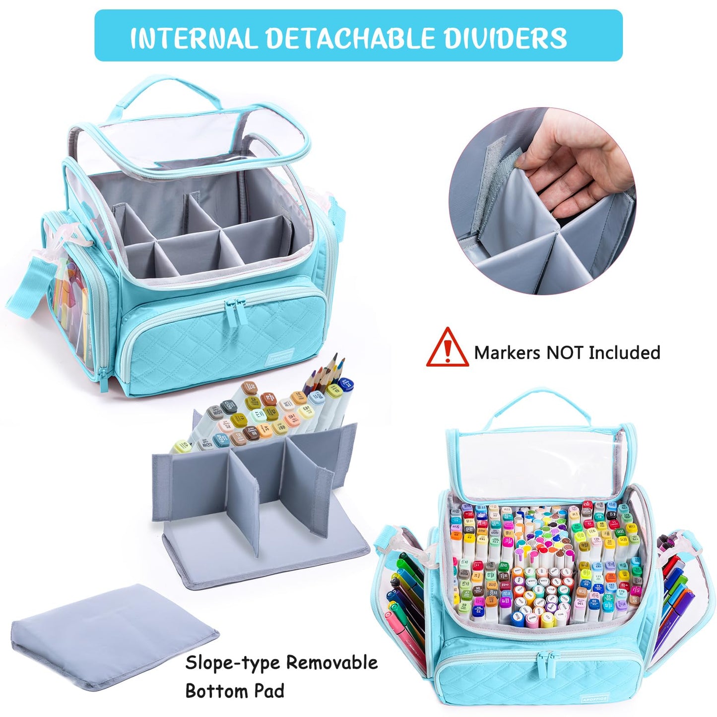 APOFFICE Large Marker Case for 150-200 Markers, Marker Organizer Bag