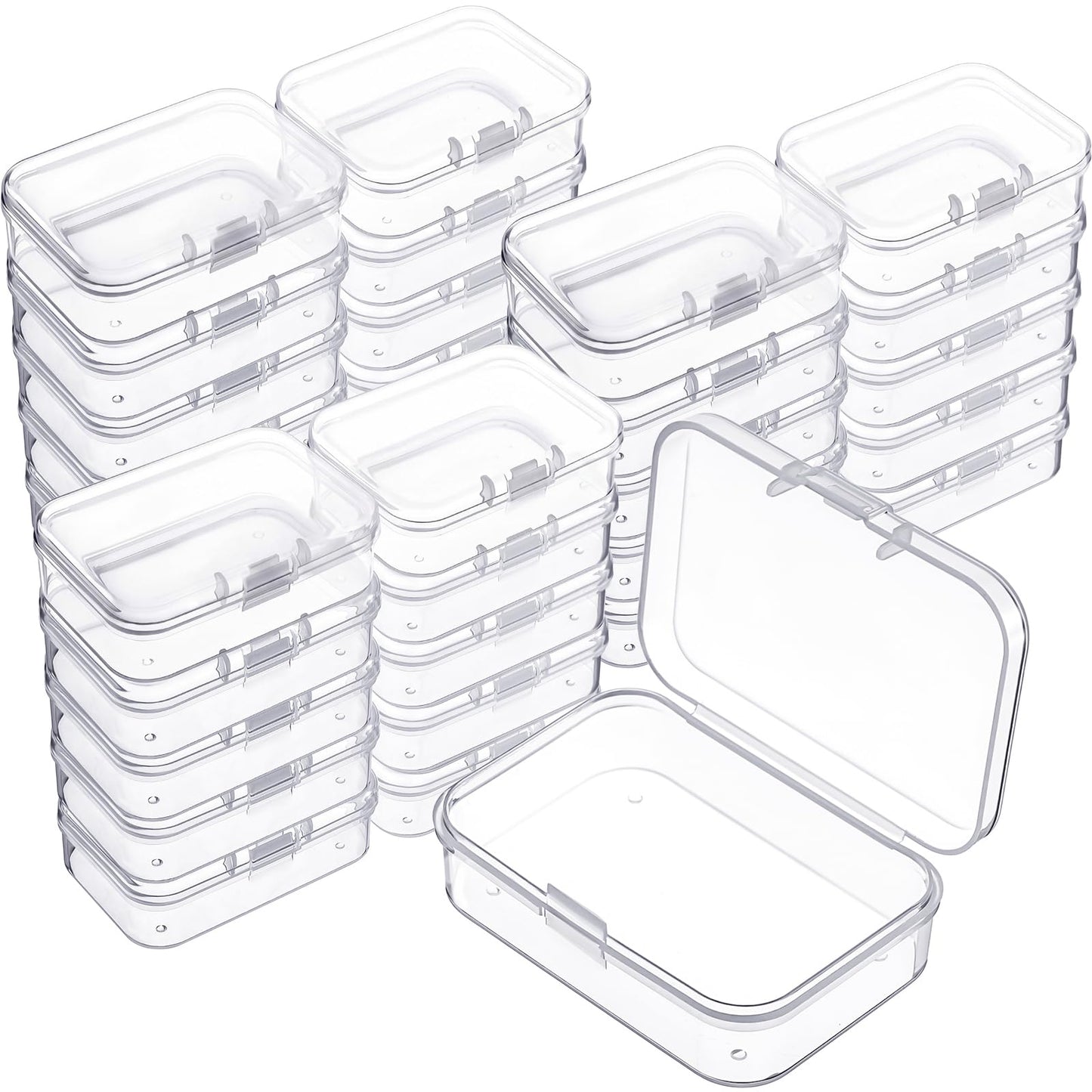 Jetec 30 Pieces Small Clear Plastic Storage Box, 2.5 x 1.7 x 0.8 Inch