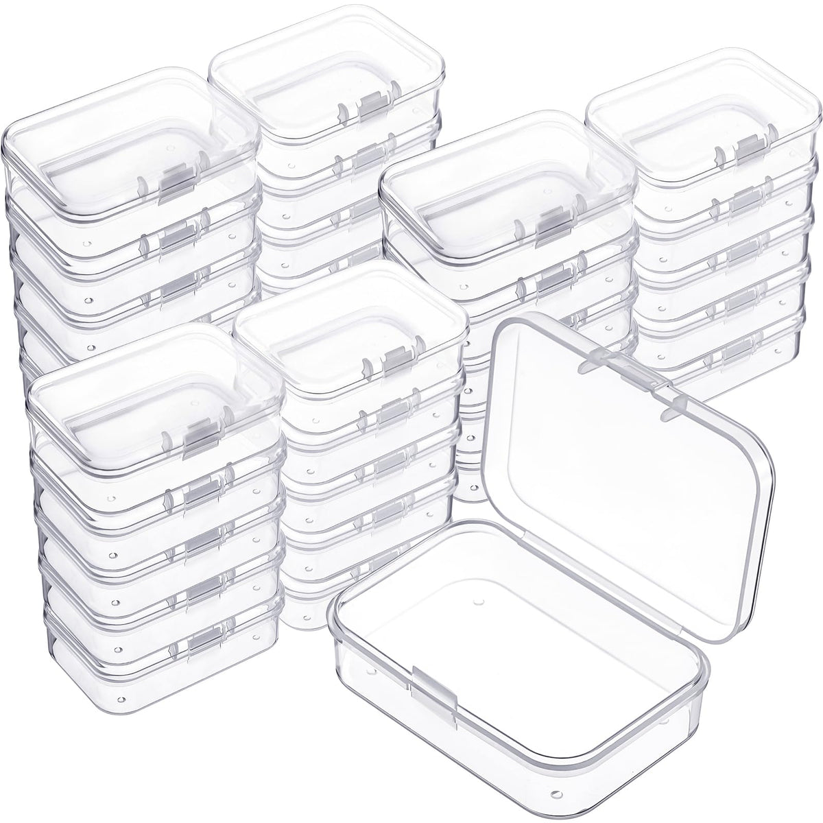Jetec 30 Pieces Small Clear Plastic Storage Box, 2.5 x 1.7 x 0.8 Inch