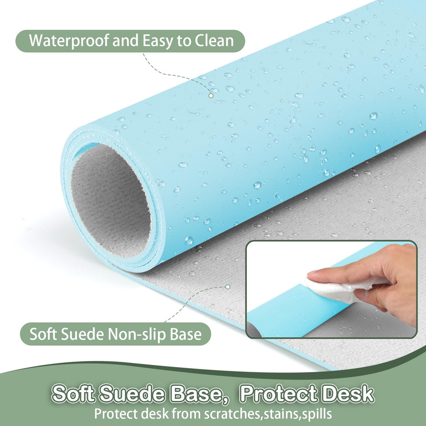 Boutilon Leather Desk Pad Protector,Non-Slip Mouse Pad,Laptop Desk Pad,Office Mouse Mat,Waterproof