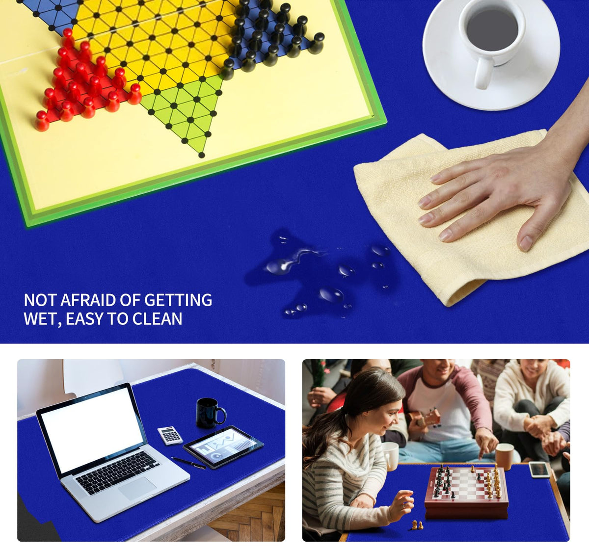 LERYG Large Tabletop Game Playmat,Poker Mat，Water and Stain Resistant Non-Slip Desk Mat,Mahjong