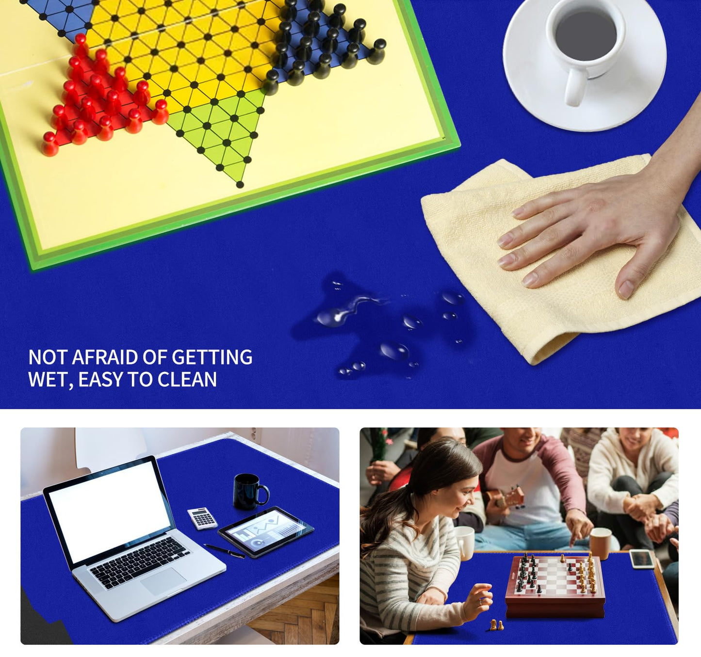 LERYG Large Tabletop Game Playmat, Poker Mat, Water-Resistant Non-Slip Desk Mat, Mahjong & Card