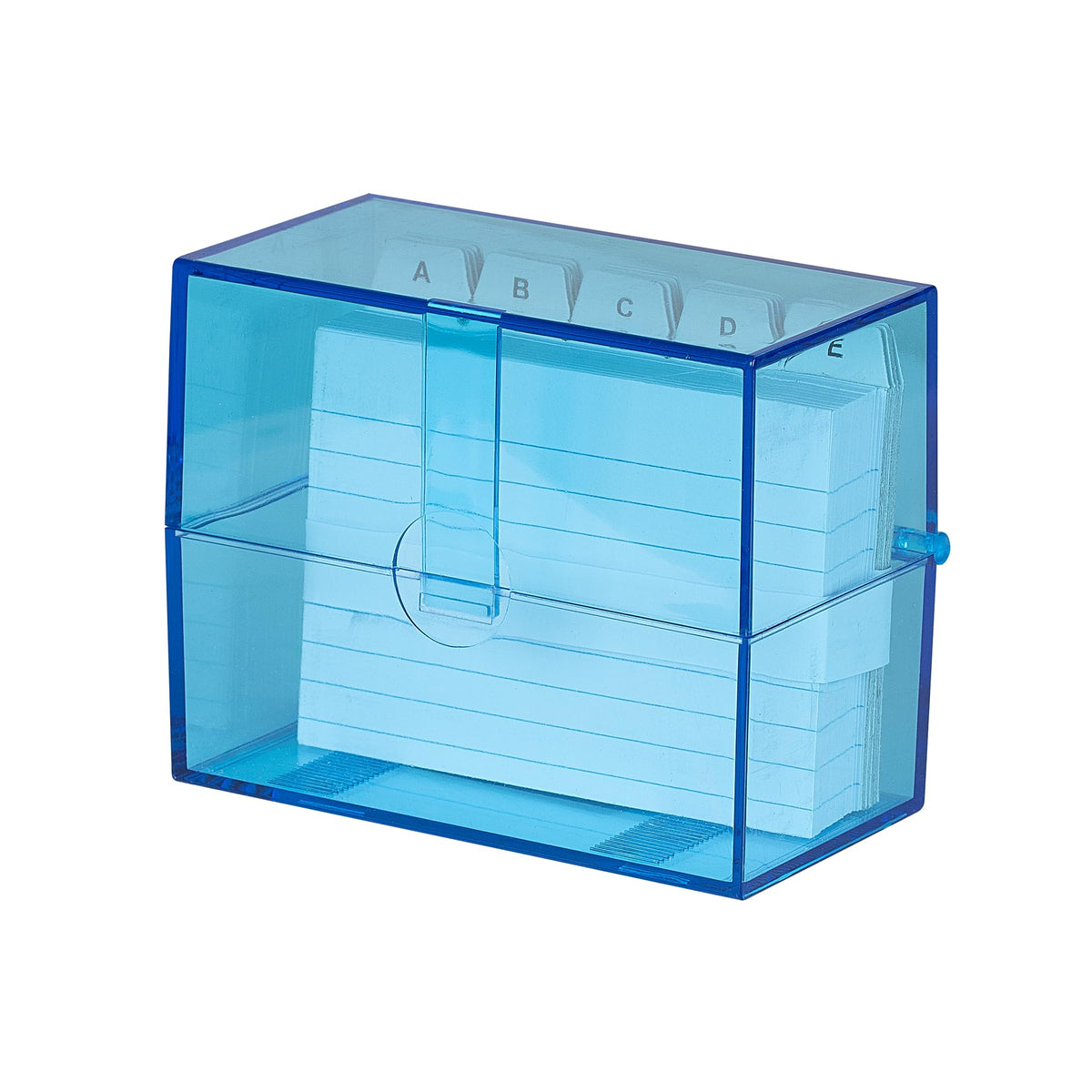 Wedo 2507303 Card Boxes DIN A7 Transverse for About 200 Cards (Made of Plastic Translucent Blue