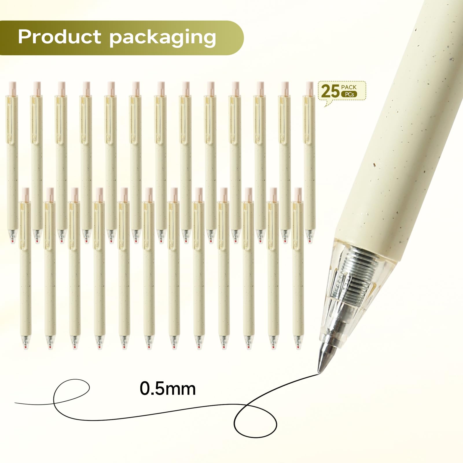 RIANCY Aesthetic pens Black Ink Pens Cream Pen Fine Point Smooth Writing Pens, High-End Series Pens