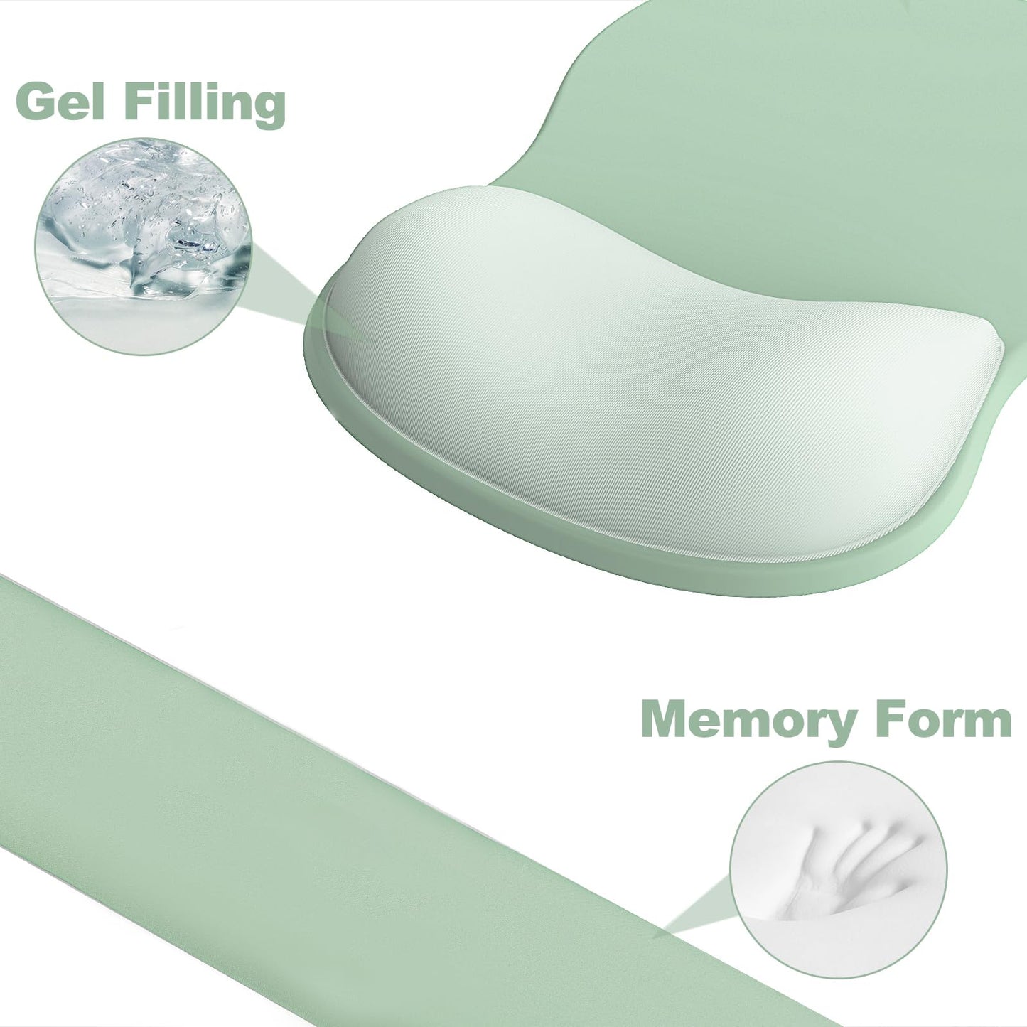 Ergonomic Mouse Pad with Wrist Rest and Keyboard Wrist Rest, Gel Mousepad