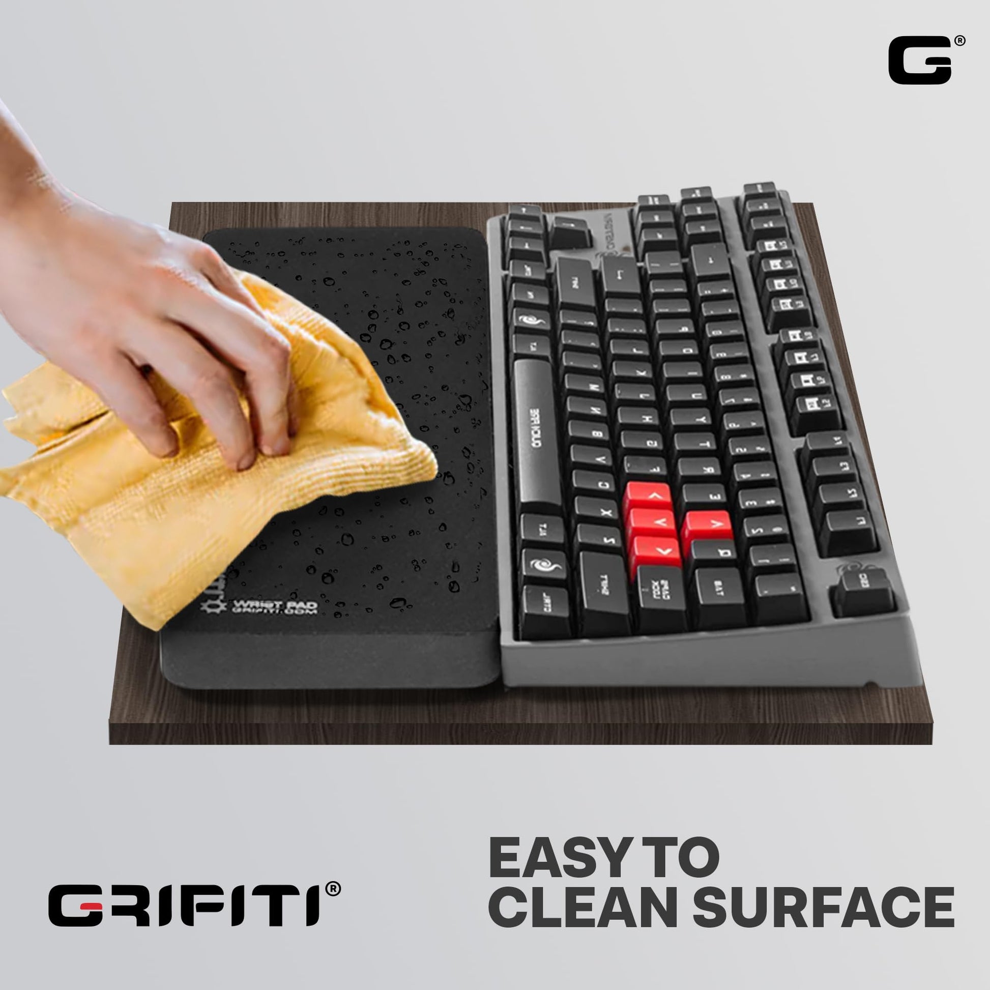 Grifiti Fat Wrist Pad 17 in Black is a 4 Inch Wide Wrist Rest for Standard Keyboards and Mechanical