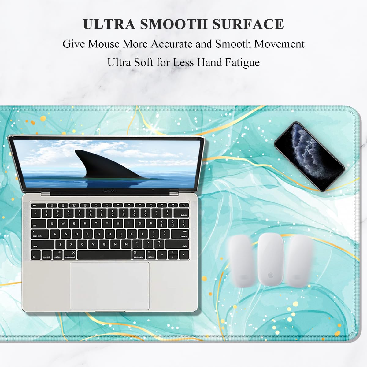Auhoahsil Desk Mouse Pad, Large Gaming Mousepad, XXL Desk Pad, Extended Long Superior Micro-Weave