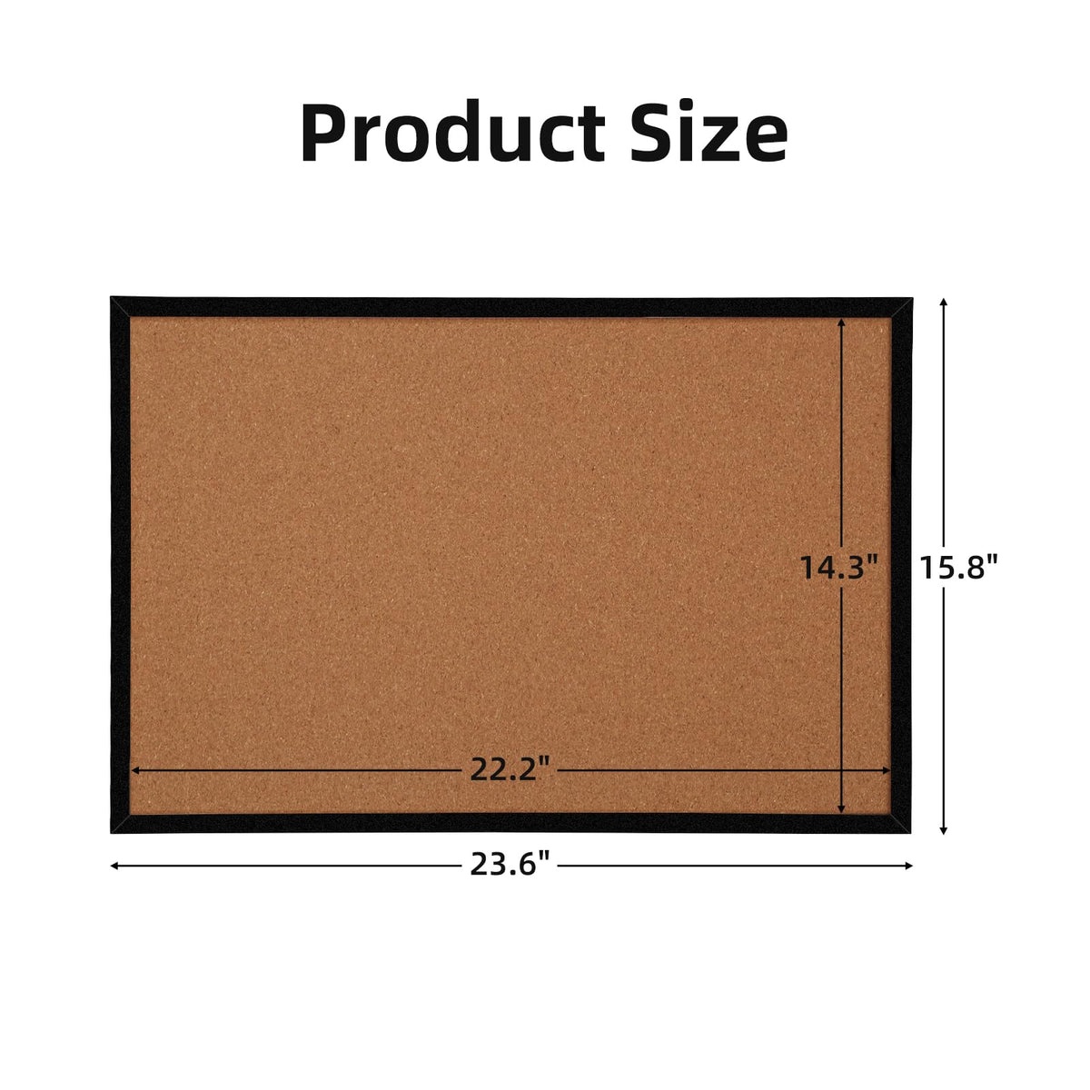 TooCust 16x24 Black Frame Cork Board for Walls - Double Sided Small Cork Bulletin Board for Office