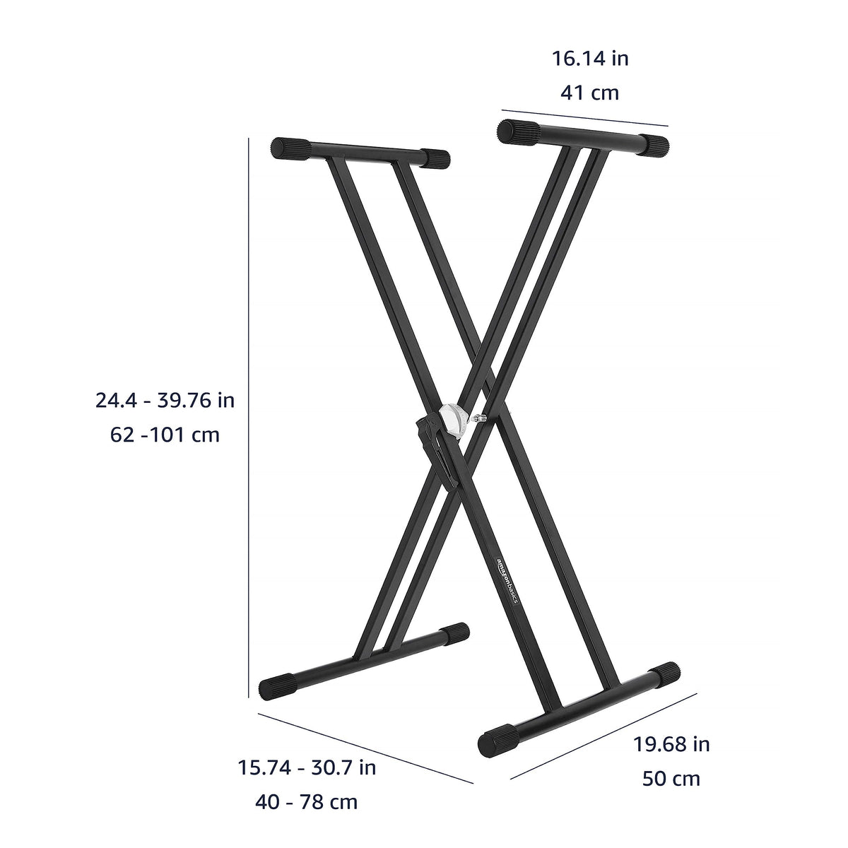 Amazon Basics Sturdy Keyboard and Piano Stand, Heavy-Duty Adjustable Height, X-Shape Design