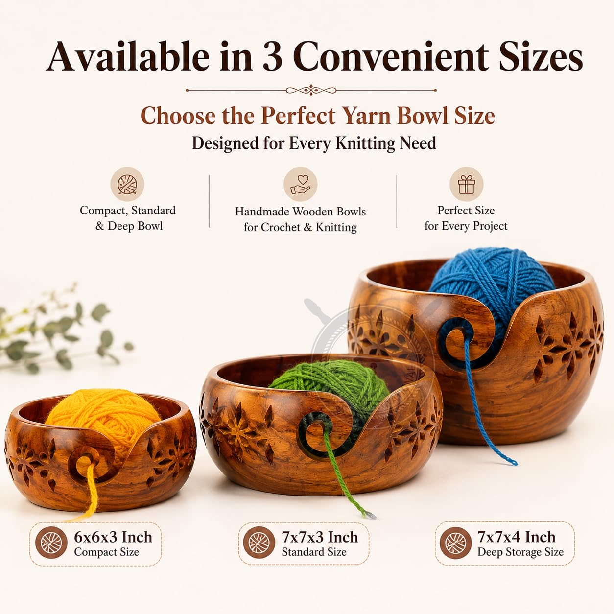 Nagina International Rosewood Crafted Wooden Yarn Storage Bowl With Carved Holes & Drills |