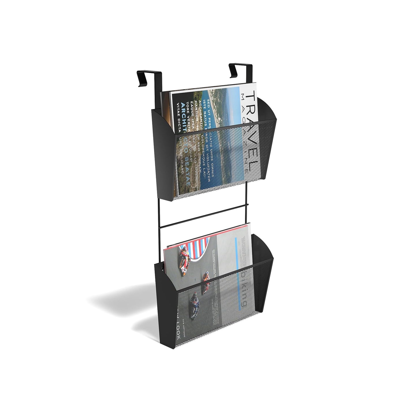 TRU RED Mesh Letter Wall File, 1-Pocket Hanging Organizer, Black, 2-Pk