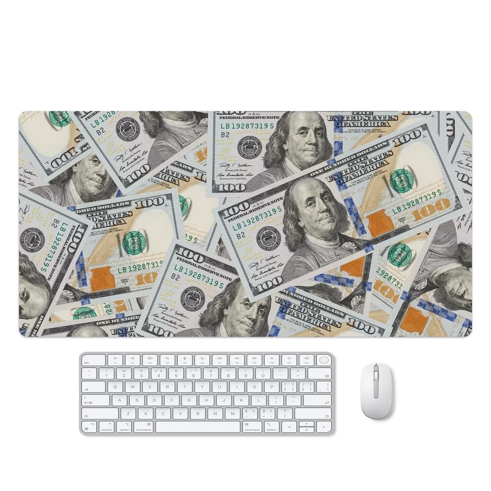 Reateforin Cool US Dollar Currency Money Gaming Mouse Pad Hundreds of 100 Dollar Bills Non-Slip