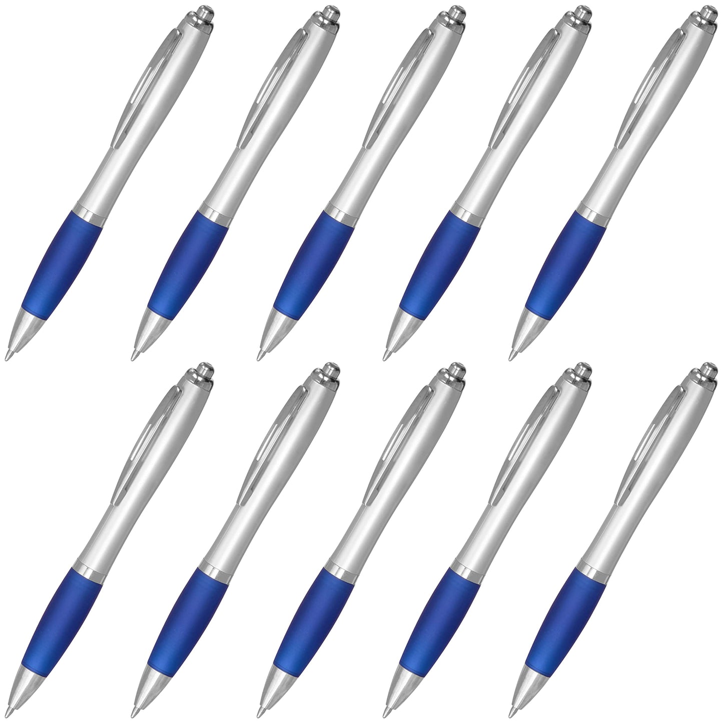 Personalized Ballpoint Pens with Rubber Grip and Black Ink, Pack of 10 by DISCOUNT PROMOS