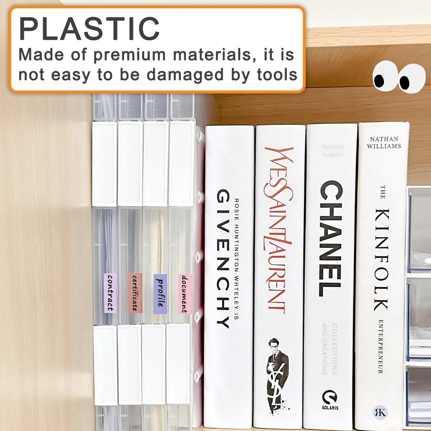 LonlyEagle 6 Pcs Clear A4 File Portable Project Case, Plastic Storage Box for 8.5" x 11" Letter