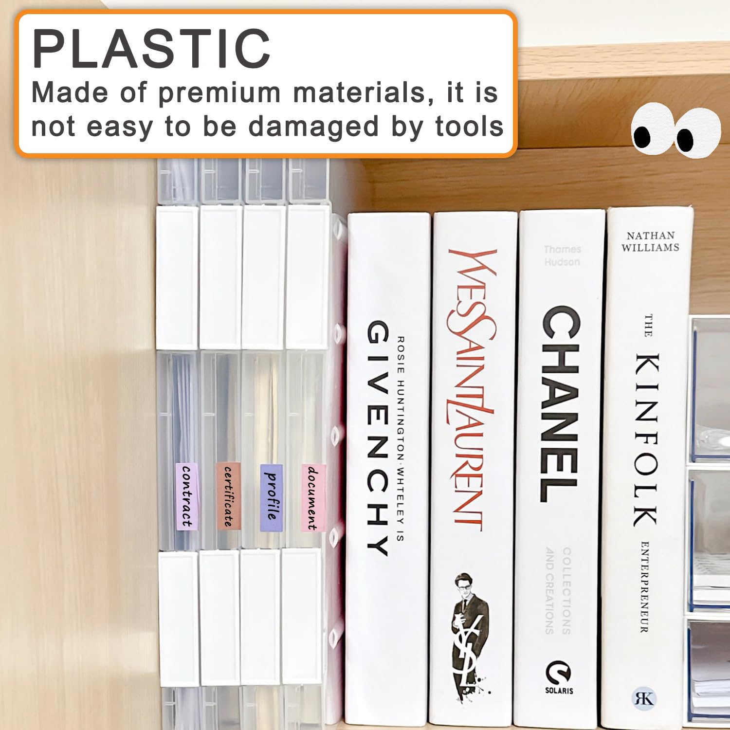 LonlyEagle 6 Pcs Clear A4 File Portable Project Case, Plastic Storage Box for 8.5" x 11" Letter