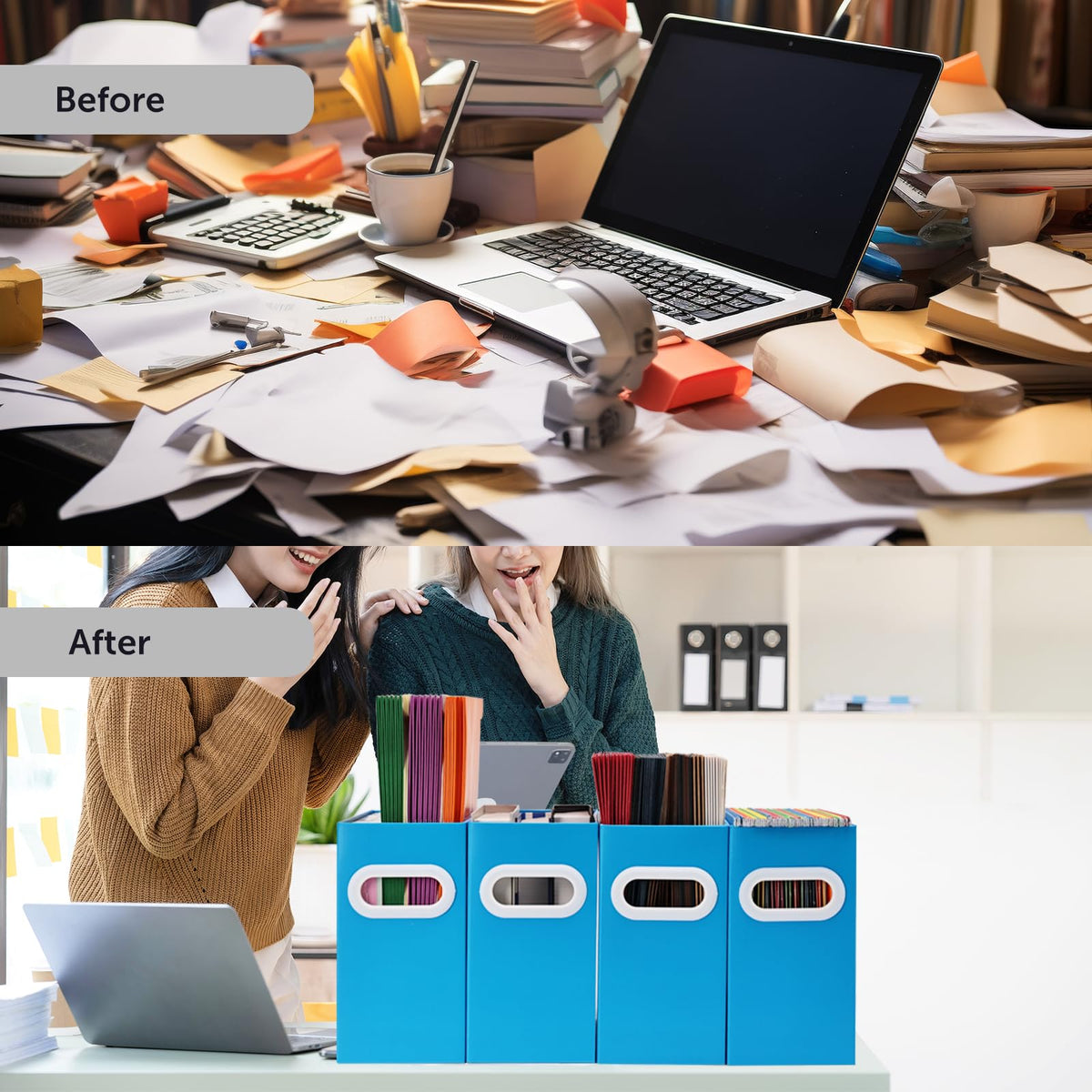 Aosric Hanging File Organizer, Cardboard File Folder Organizer for Letter Size, Desk Documents