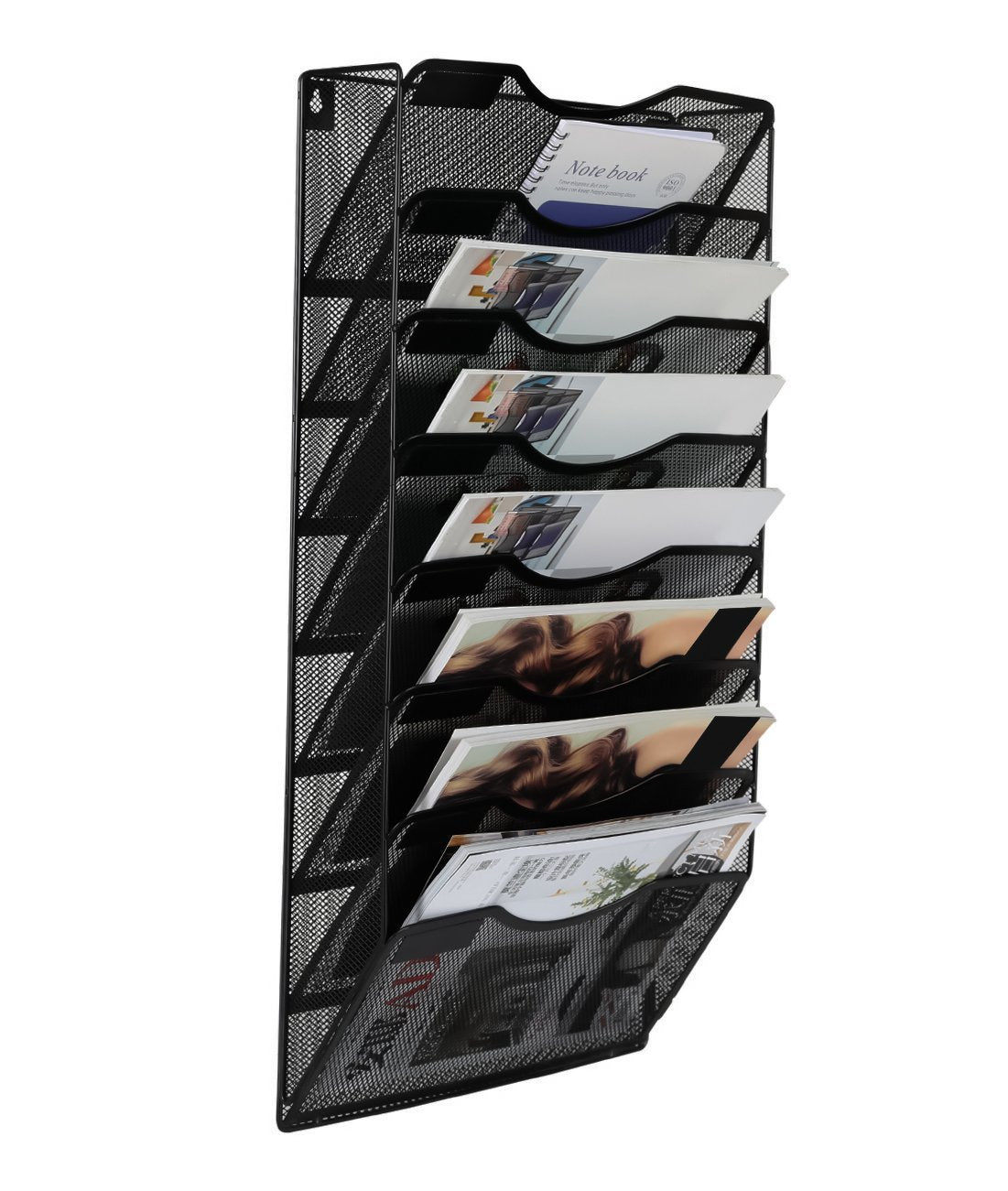 EasyPAG 8 Pocket Mesh Wall File Organizer, Hanging Paper Folder Holder with Classify Label