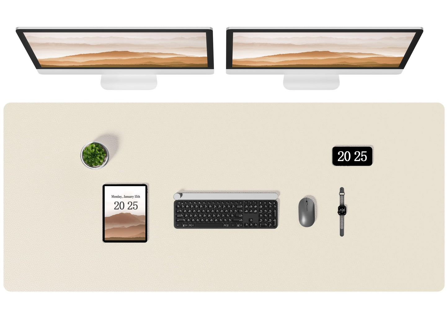 Aothia Leather Desk Pad Protector, Office Desk Mat, Large Mouse Pad, Laptop Desk Pad, Non-Slip PU