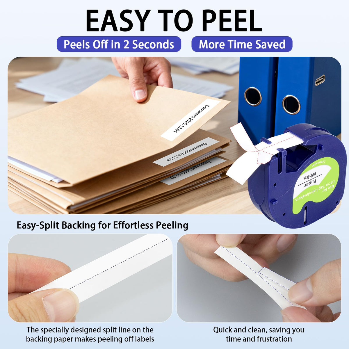 8-Pack Compatible with DYMO LetraTag Refills 91330 Paper Tape