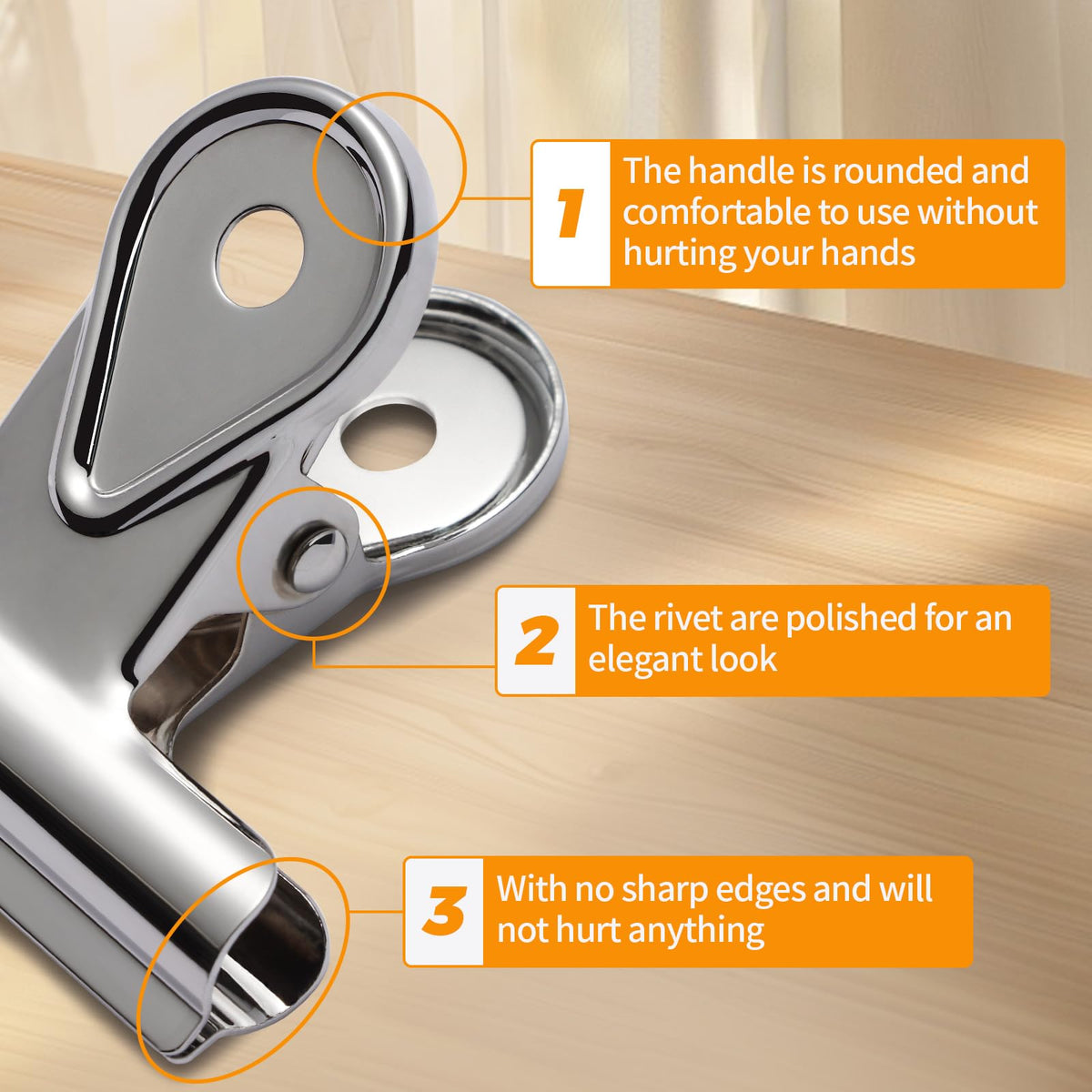 SIAMESE Bulldog Clips, 4 Pcs Binder Clips for Office & Kitchen, Multi-Purpose Binder and Food Bag