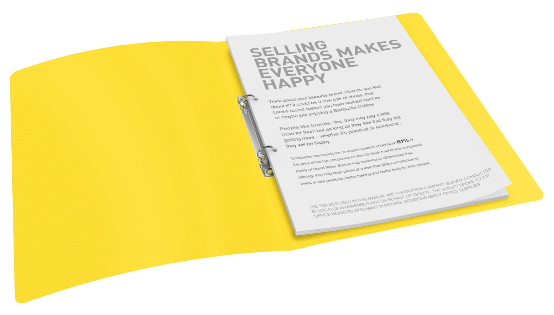 Esselte 2 Ring Binder, Holds up to 100 A4 Sheets, Vivida Range, 16 mm Spine, 624036 - A4, Yellow
