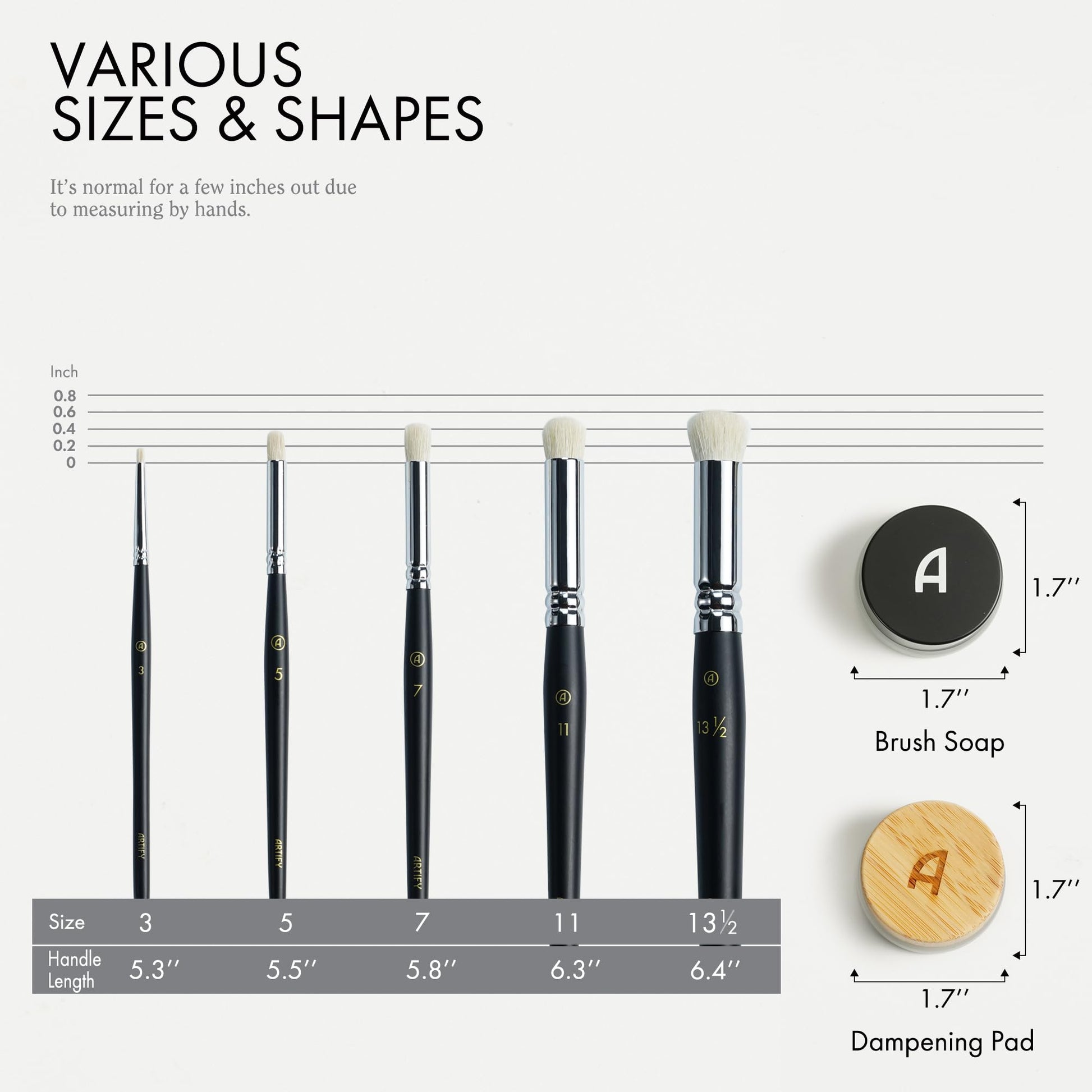 ARTIFY Drybrush Set with Dampening Pad and Brush Soap: 5 Sizes Professional-Grade Dry Brush for