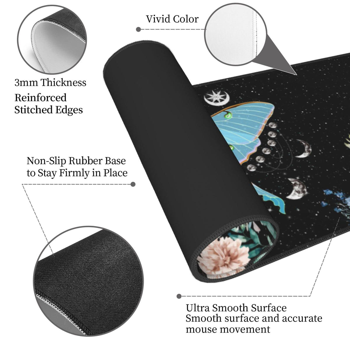 Sigouyinei Extra Large Desk Pad 31.5x12in Office Gaming Non-Slip Mouse Pad