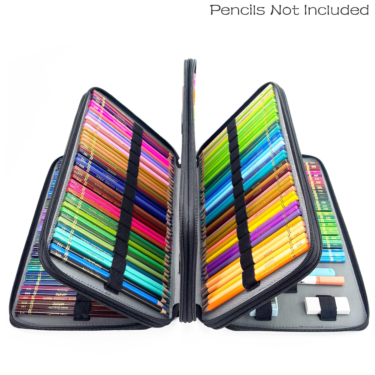 YOUNGCOL 300-Capacity Colored Pencil Case Pen Organizer(Black)