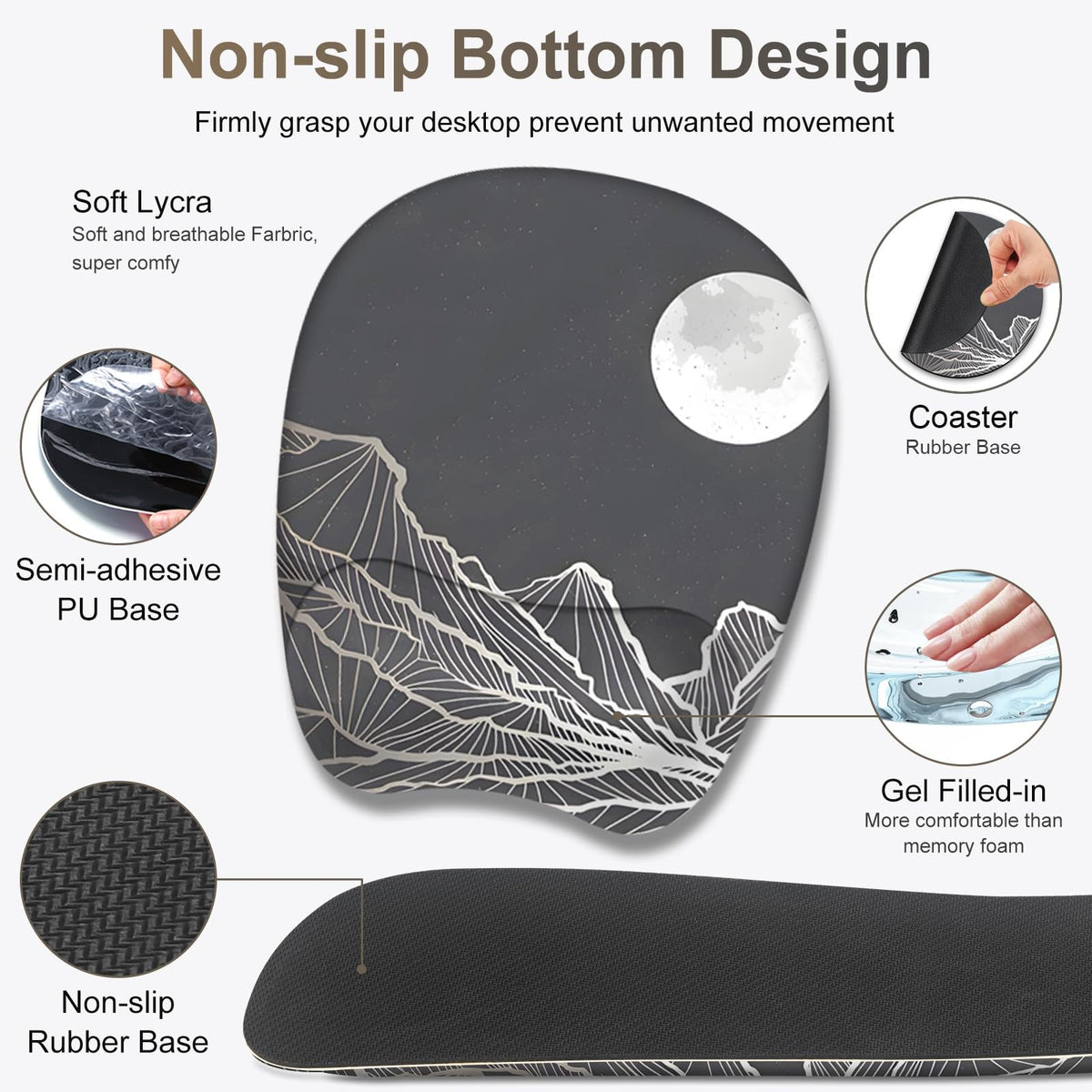 Large Mouse Pad, Keyboard Wrist Rest Set, Ergonomic Mouse Pad with Wrist Support, Desk Mat with