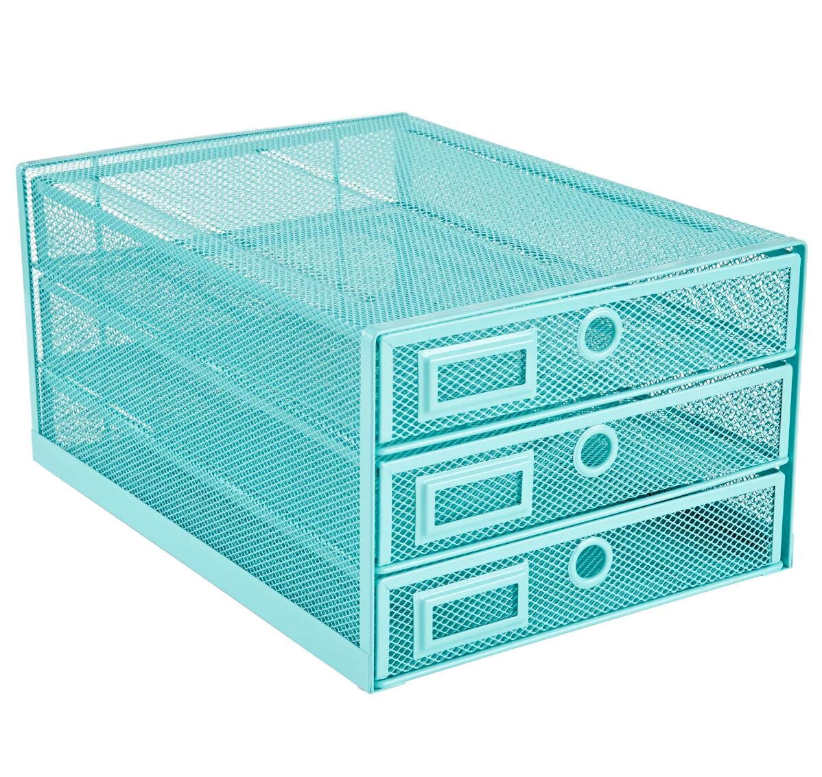 Annova Desk Organizer Wire Mesh 3 Tier Sliding Drawers Paper Sorter/Multifunctional/Premium Solid