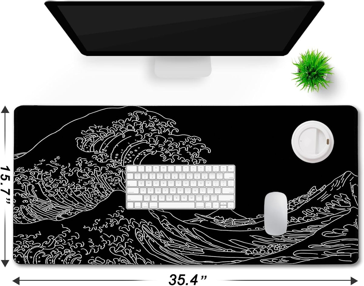 Large Gaming Mouse Pad, Waterproof Extra Large Big Mouse Pad with Stitched Edge, XXXL Non-Slip