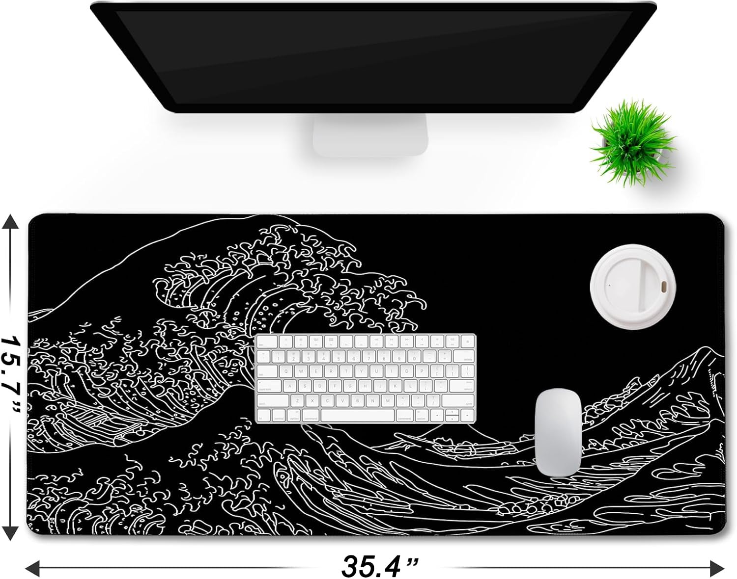 Large Gaming Mouse Pad, Waterproof Extra Large Big Mouse Pad with Stitched Edge, XXXL Non-Slip