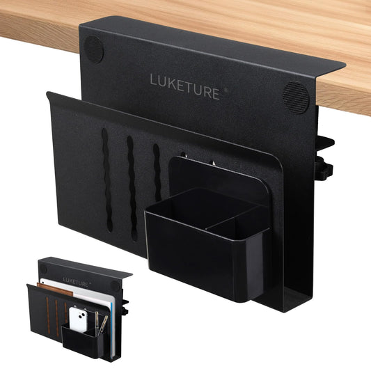 LUKETURE Desk Side Storage Laptop Holder No Drill Clamp On Organizer