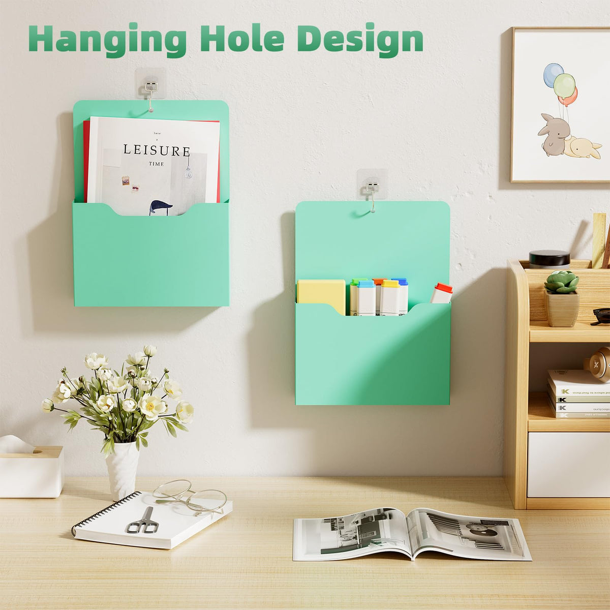 Marbrasse Magnetic File Holder - Magnetic Paper Holder, Pocket Organizer Office Supplies Storage
