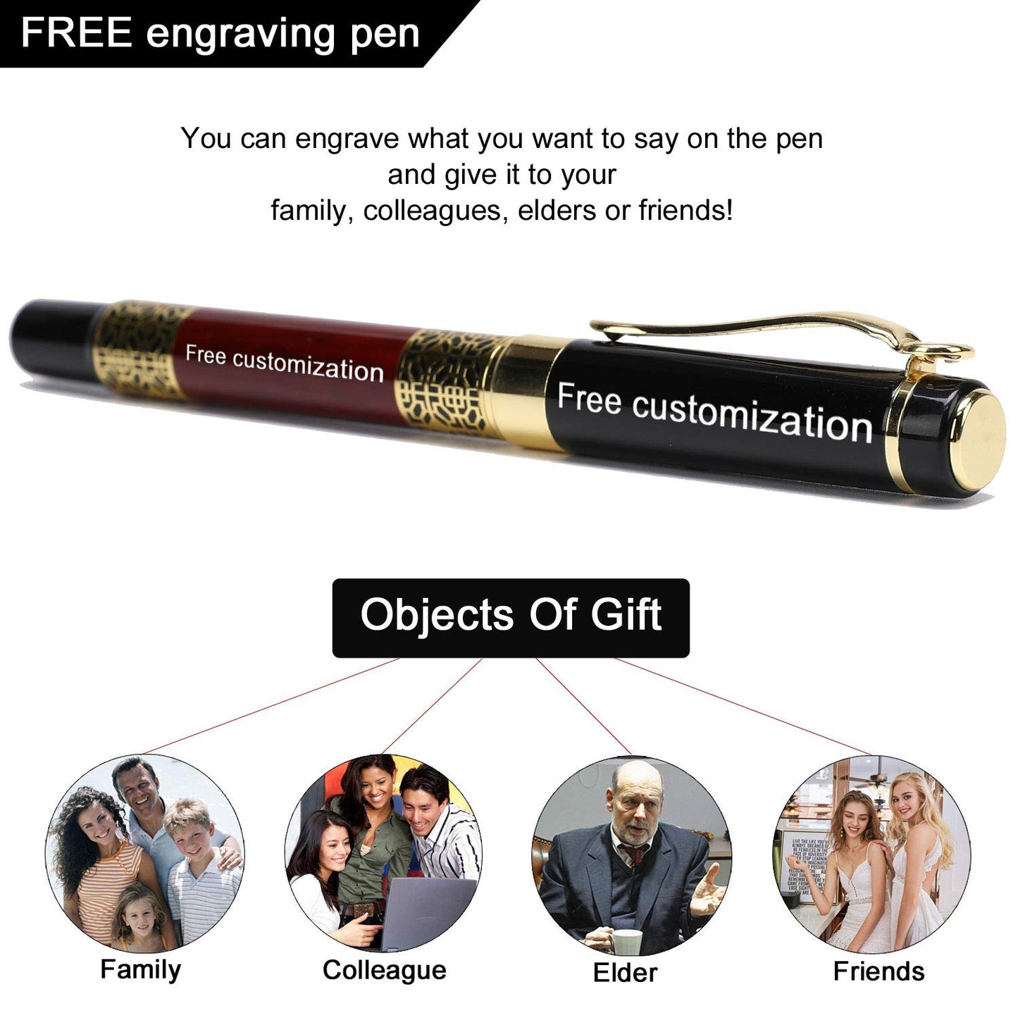 Free Engraving pen Personalized custom pens Roller Ballpen, Ballpoint pen, Ball pen, Medium Refill