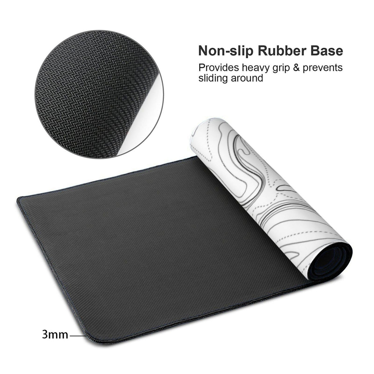 Topographic 3XL Huge Mouse Pad-Oversized (48''x24'') for Full Desk Gaming