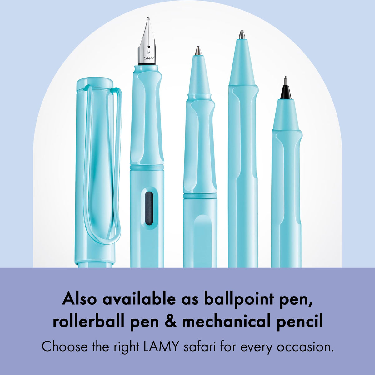 LAMY safari aquasky - Fountain Pen with ergonomic grip & polished steel nib in size EF - ideal for