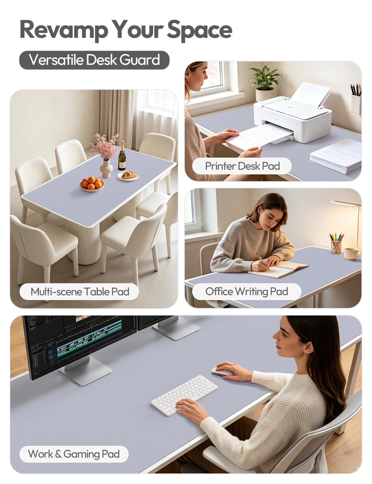 YSAGi Leather Desk Pad Protector, Office Desk Mat, Large Mouse Pad, Non-Slip PU Leather Desk
