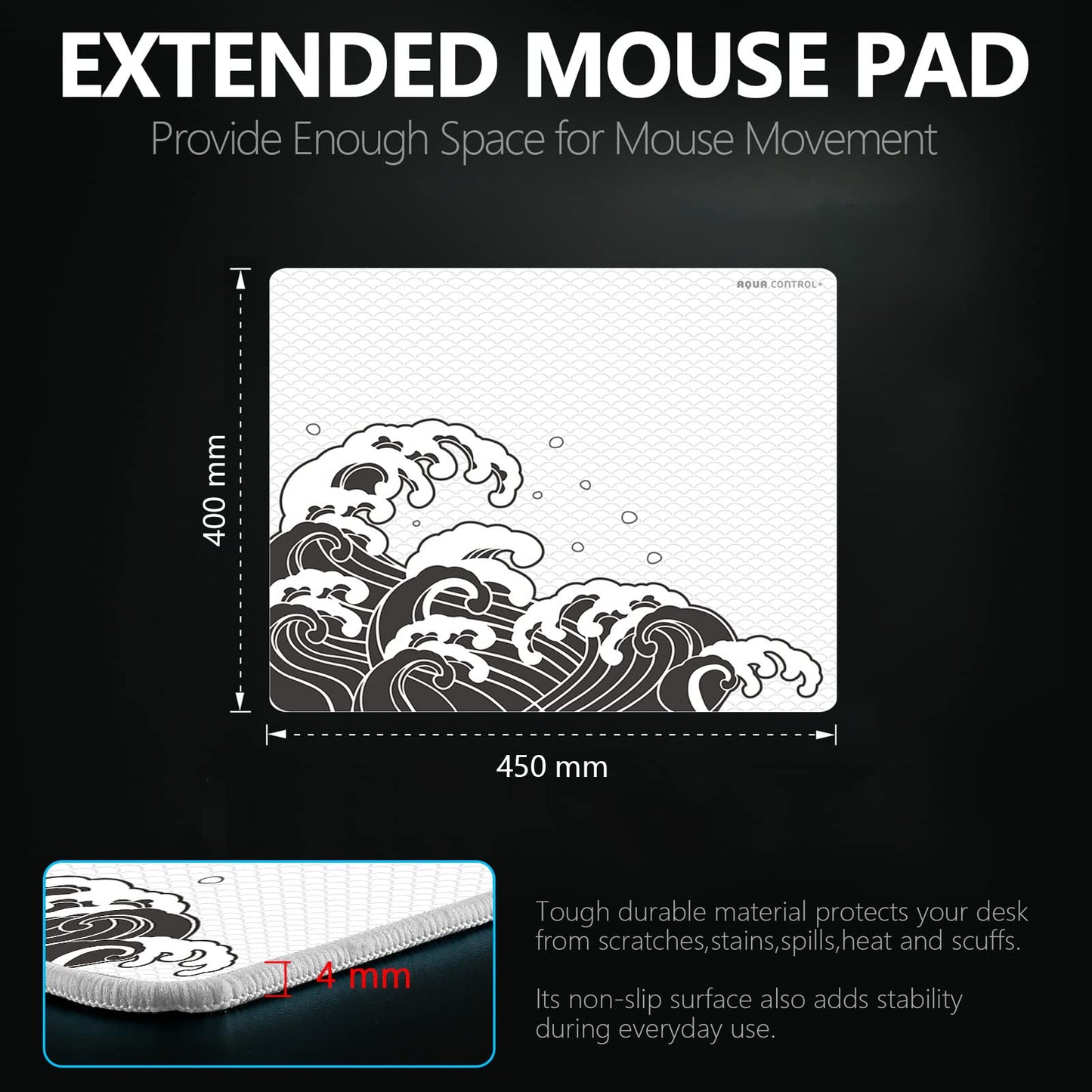 X-Raypad Aqua Control Plus Wave Gaming Mouse Pad, Ultra-High Precision Mouse Pad with Perfect Speed