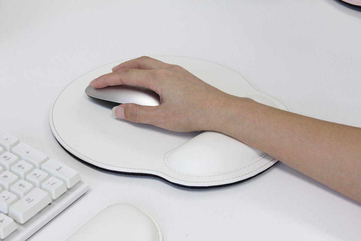 RICHEN Ergonomic PU Leather Keyboard Wrist Rest and Mouse Pad with Wrist Support, Memory Foam Set