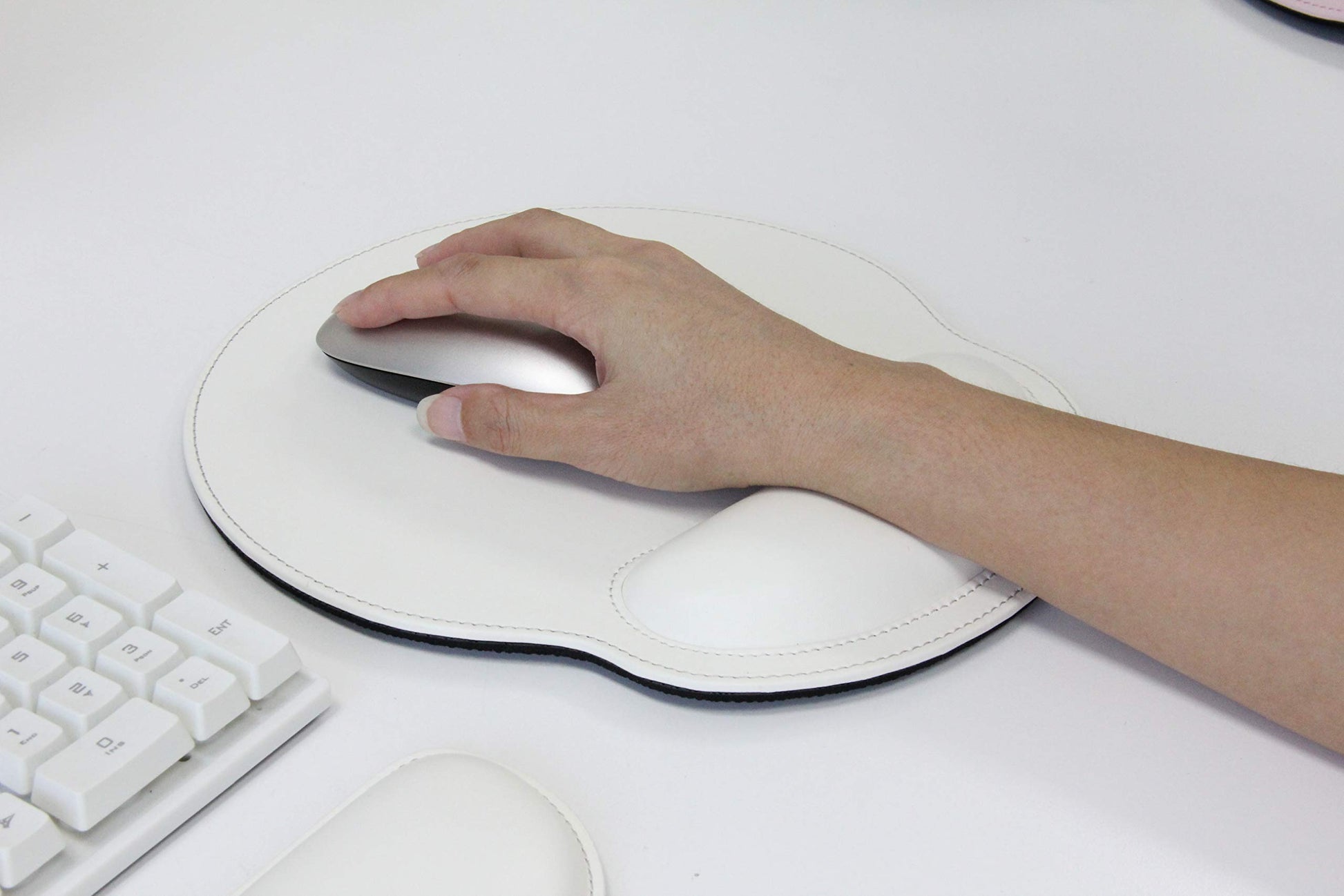 RICHEN Ergonomic PU Leather Keyboard Wrist Rest and Mouse Pad with Wrist Support, Memory Foam Set