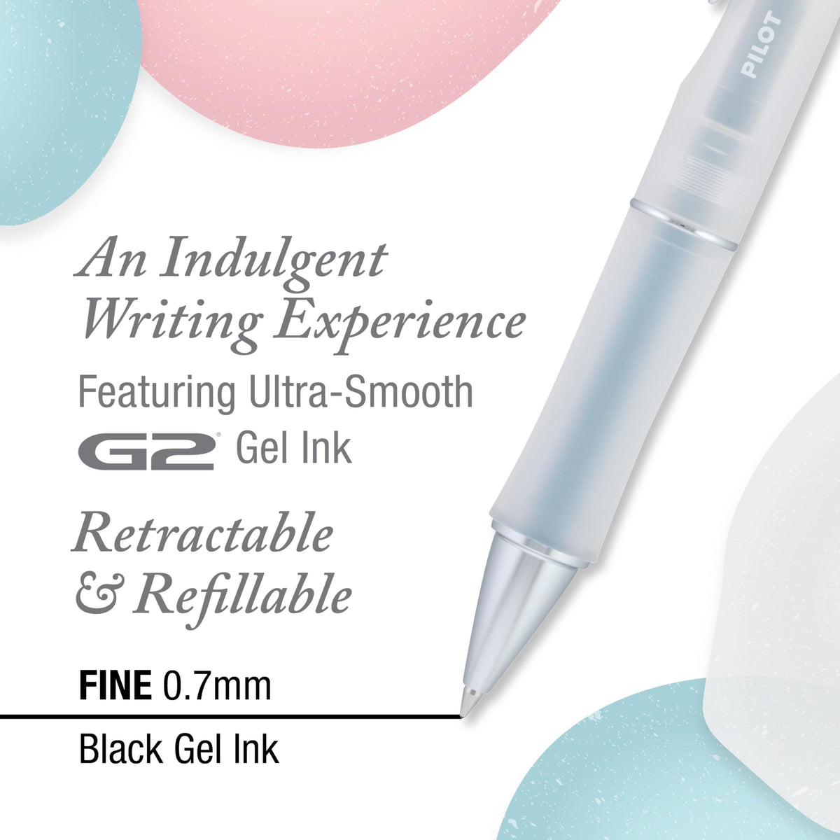 PILOT Dr. Grip Serenity Gel Pens, Fine Point 0.7mm, Black Ink, 3-Pack