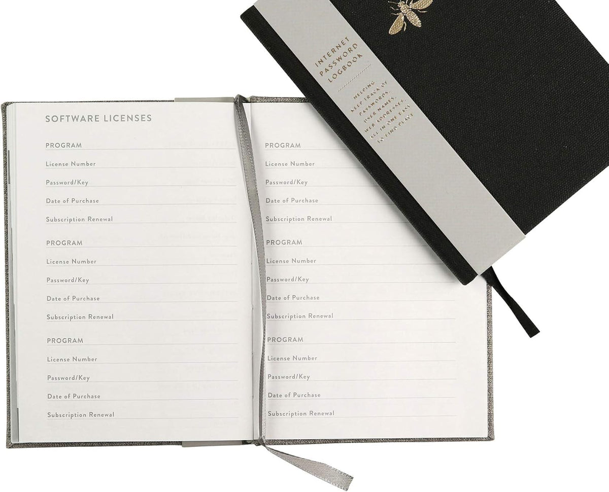 Eccolo Password Keeper Book with Alphabetical Tabs Hardcover Organizer