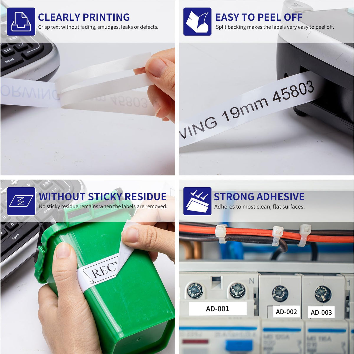 6Pk Compatible Dymo D1 Label Tape 19mm 45803 S0720830 Label Maker Refills