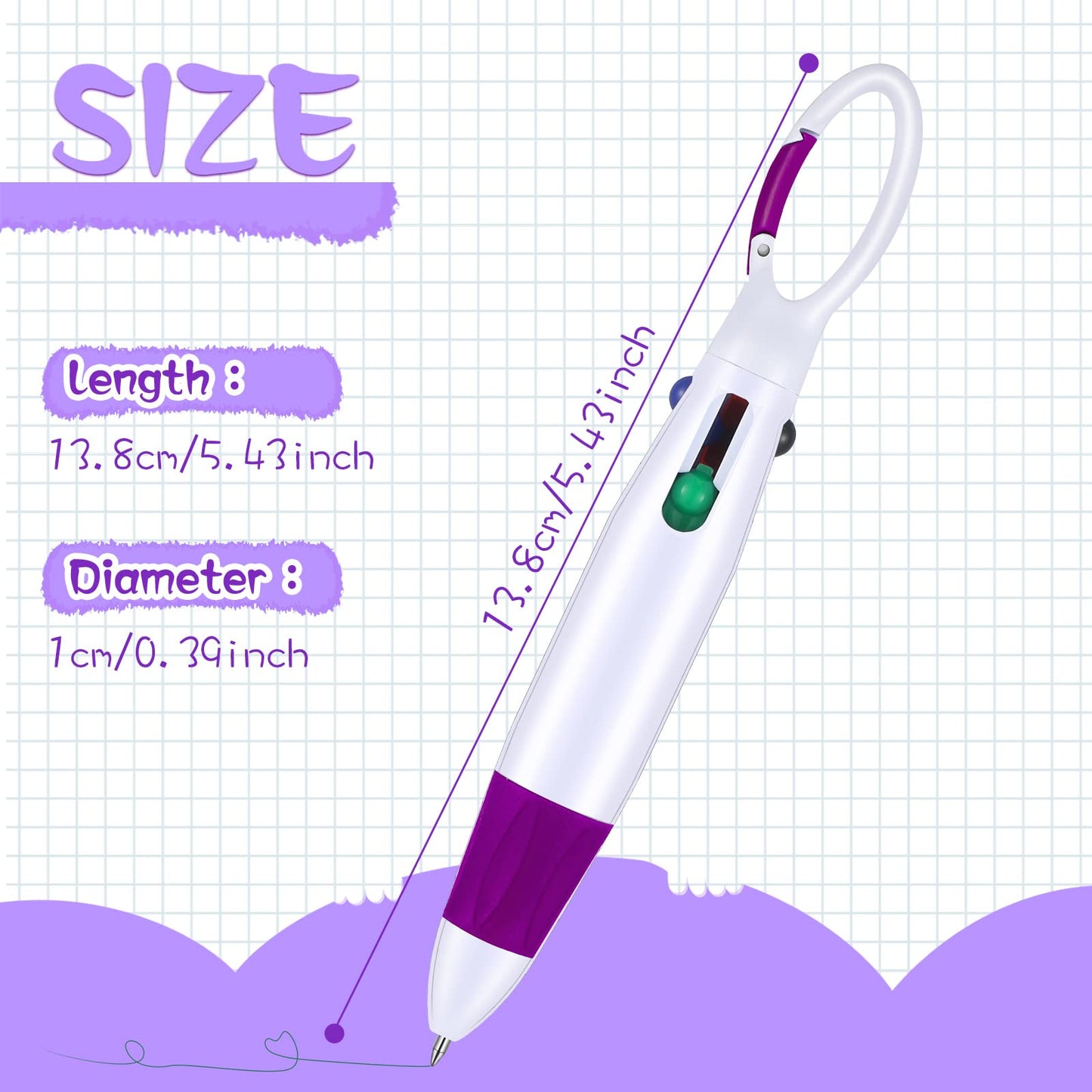 Yinder 120 Pieces Bulk Retractable Shuttle Pens 4-in-1 Multi-color Ink